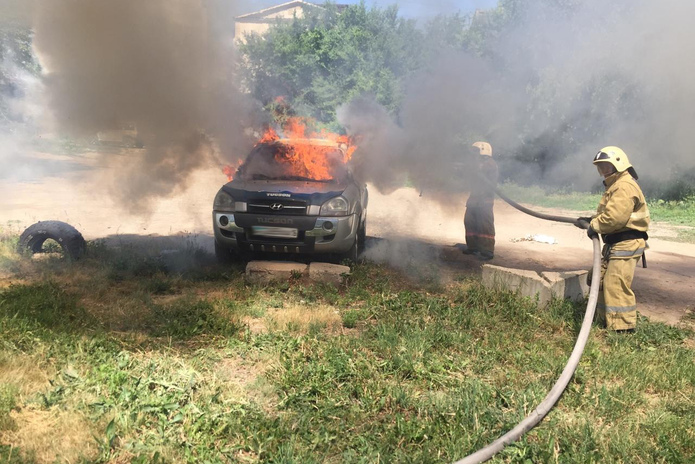 В Усть-Каменогорске сгорел Hyundai