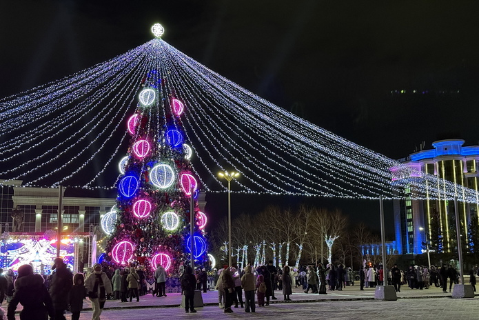 В Усть-Каменогорске зажгли главную ёлку области