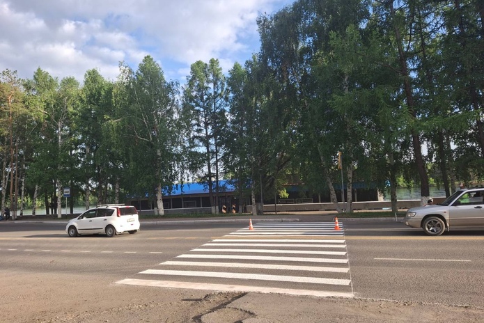 В новой разметке в Усть-Каменогорске находятся стеклянные микрошарики