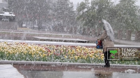 Снег выпал в Семее