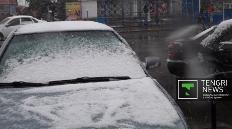 Снег выпал в Семее