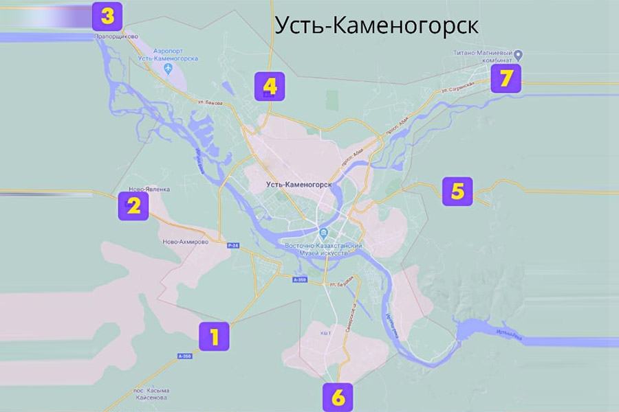 Гугл карта усть каменогорск