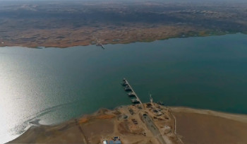 Продолжается активное строительство моста через Бухтарминское водохранилище