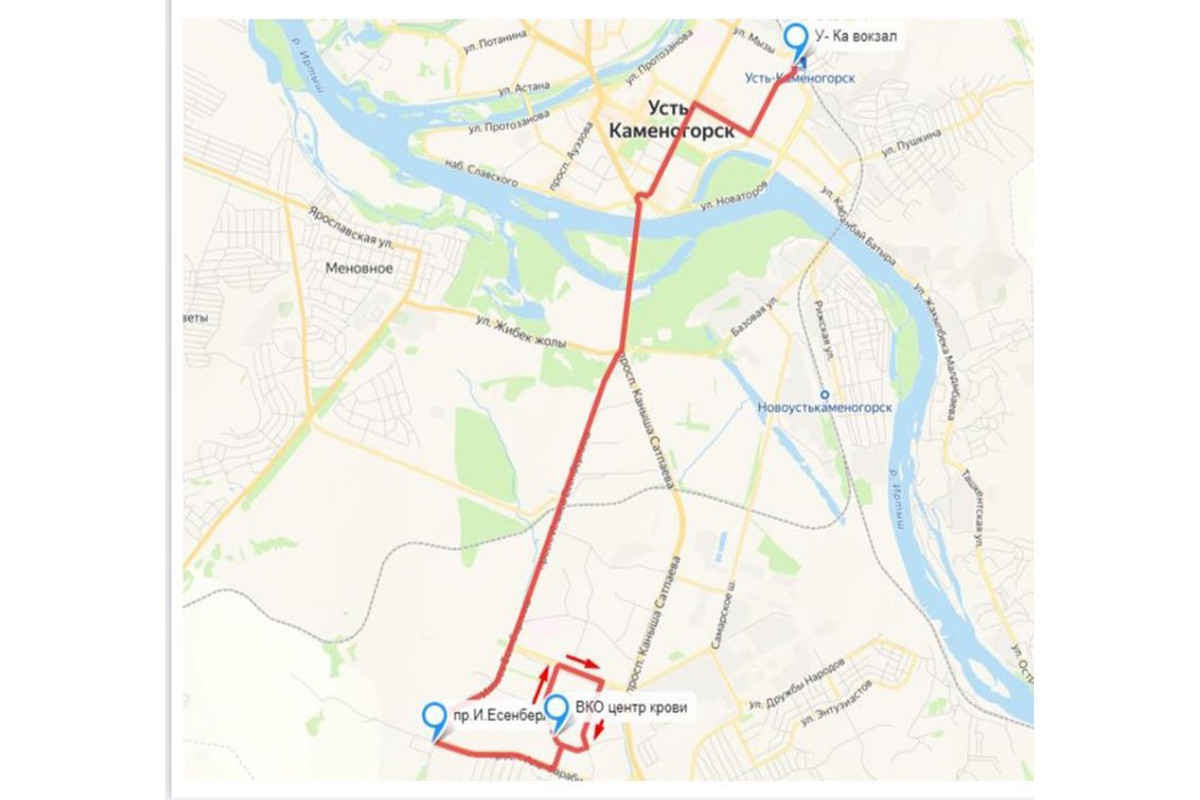 Усть-Каменогорск – В Усть-Каменогорске изменилась схема маршрута №46