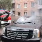 В Усть-Каменогорске горел Cadillac Escalade
