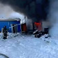 В Усть-Каменогорске произошел пожар на складе со спецтехникой