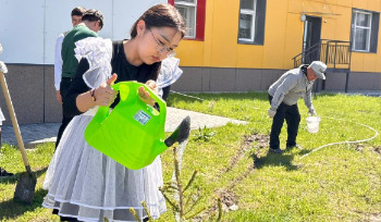 В Усть-Каменогорск выпускники школ сажают деревья