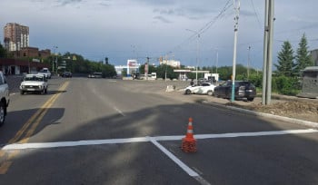 В новой разметке в Усть-Каменогорске находятся стеклянные микрошарики