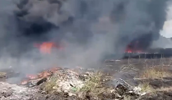В Усть-Каменогорске горели полтора гектара мусора